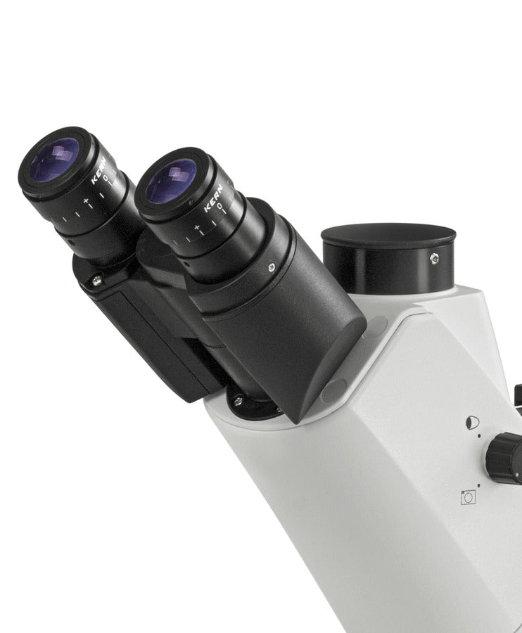 Binocular eyepieces of inverted microscope with diopter adjustment