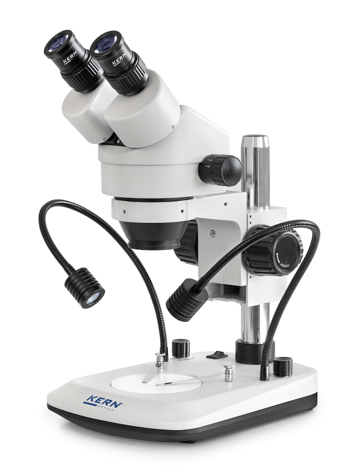 stereo zoom microscope with dual LED light guides
