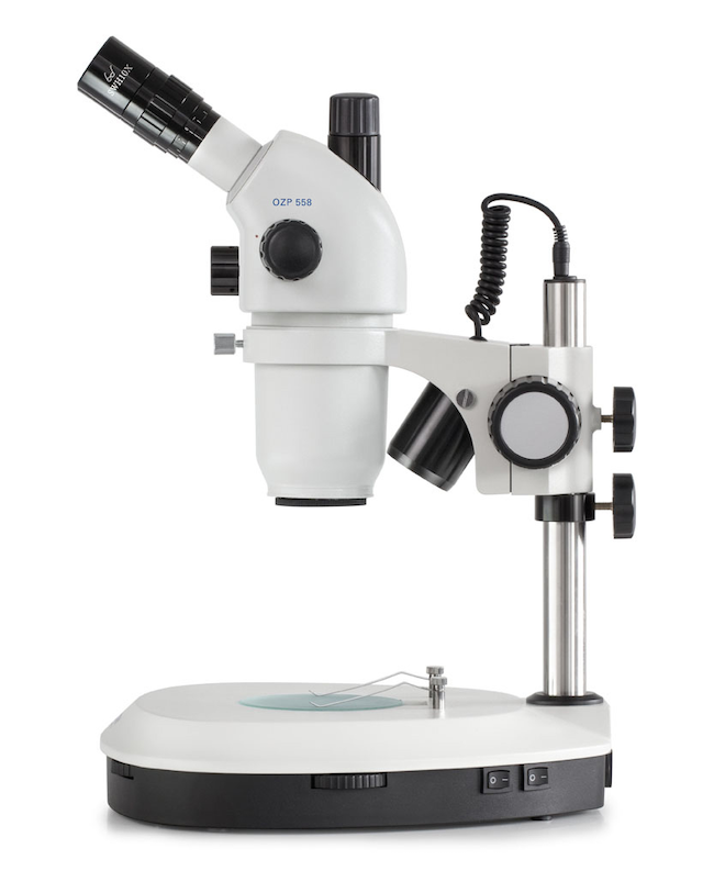 KERN Stereo Zoom Microscope - OZP 558  - Trinocular - Illumination (transmitted) LED - Objectives 0,6x,-5,5x