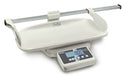 baby scale with integrated length measuring rod.