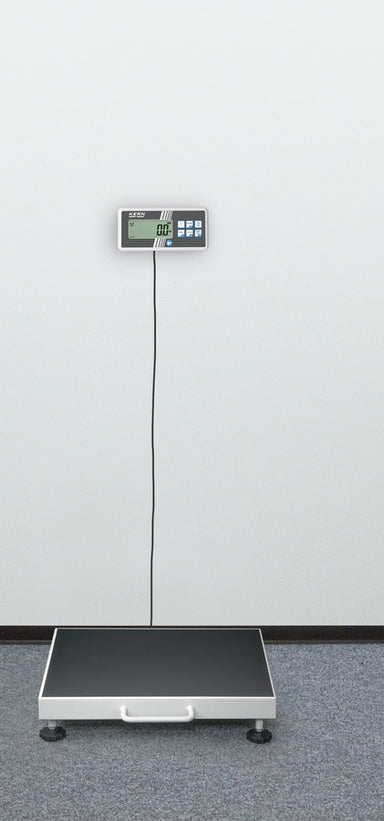 Personal Floor Scale with screen attached to the wall