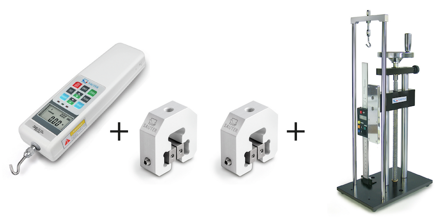 Force test stand with clamps